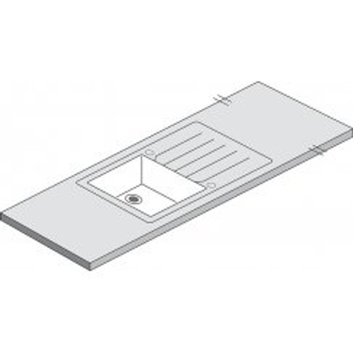 Maia Vanilla White Acrylic Sink 1.0 - 1800 x 650 x 42mm/28mm Maia Vanilla White Acrylic Sink 1.0 - 1800 x 650 x 42mm/28mm