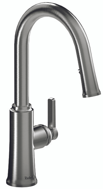 Riobel Trattoria Mixer with Pull Down Spray Round Spout Stainless Steel Kitchen Tap Riobel Trattoria Mixer with Pull Down Spray Round Spout Stainless Steel Kitchen Tap