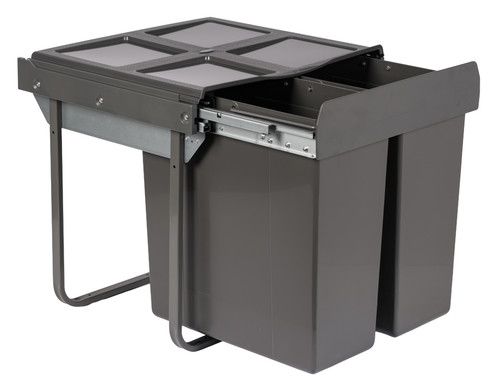 Austen & Co. 68L Built-In Hinged Cupboard Kitchen Bin - 2 Compartments