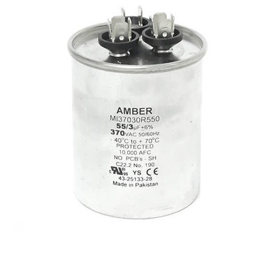 Rheem 43-25133-28 55/3Mfd 370V Round Run Capacitor