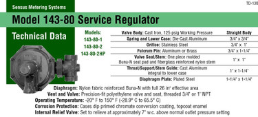 Sensus-Rockwell Equimeter Gas Regulator Part #143-IRV-HP-3/4