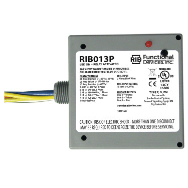 Functional Devices RIB013P 120V 20A 3PST-N/O Pwr Ctrl Rly