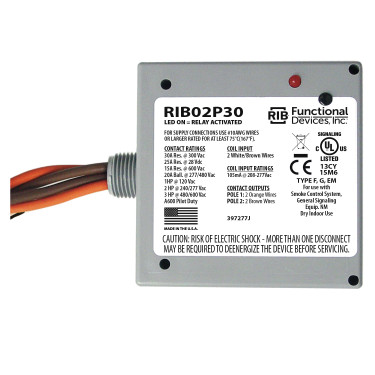 Functional Devices RIB02P30 DPST 30A Power Control Relay