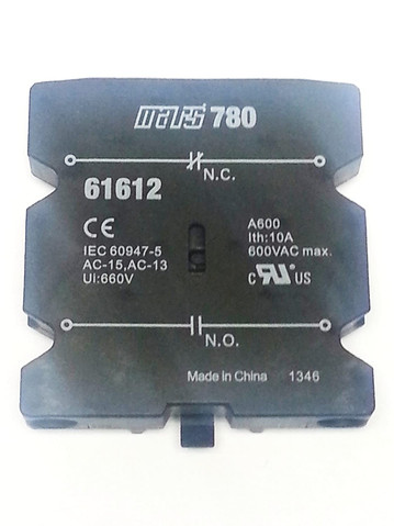 Mars Parts 61612 25/60A 1NO/1NC Auxiliary