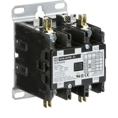 Schneider Electric (Square D) 8910DPA32V02 120V 30A 2Pole Contactor