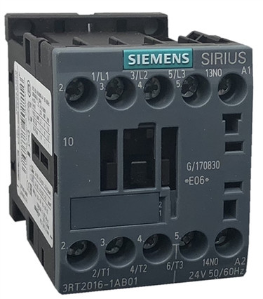Siemens Industrial Controls 3RT2016-1AB01  3Pole 24v 9amp 1-N/O AuxCont