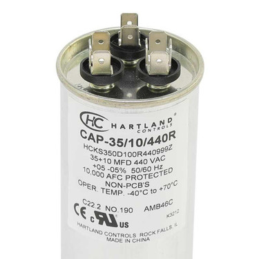 Hartland Controls CAP-35/10/440R 35/10MFD 370/440V RND RUN CAP