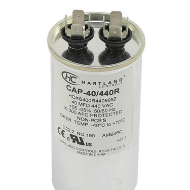Hartland Controls CAP-40/440R  40MFD 370/440V ROUND RUN CAP