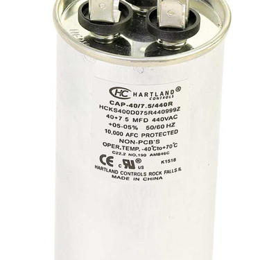 Hartland Controls CAP-40/7.5/440R  40/7.5mfd 440v Round Run Cap