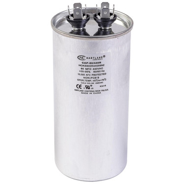 Hartland Controls CAP-80/10/440R 80/10MFD 370/440V RND RUN CAP