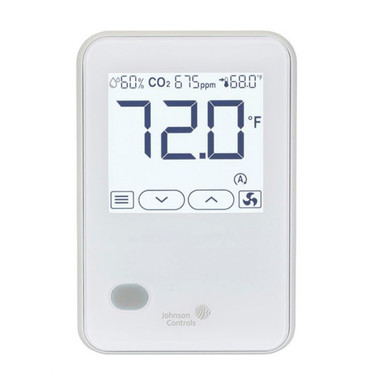 Johnson Controls NSB8BTN240-0 TEMP WHITE SENSOR W/DSPLY/LOGO