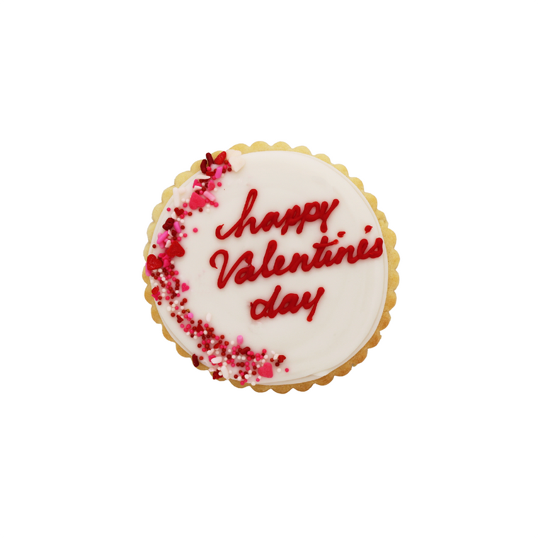 Happy Valentine's Day Shortbread Cookie