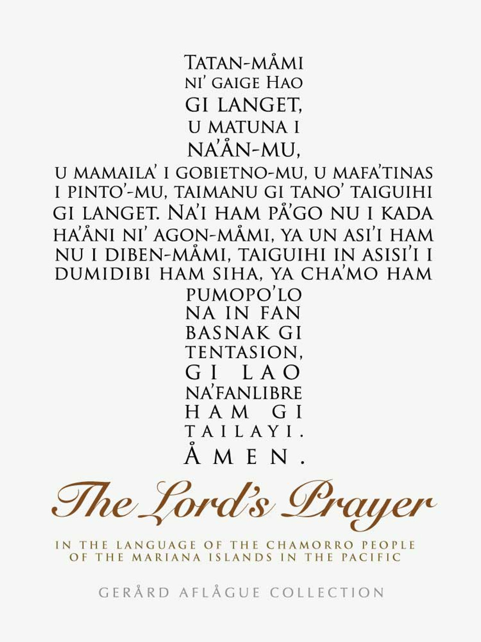 the lords prayer in chamorro in white fine art poster illustration