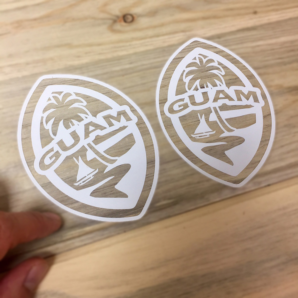 2pc Small Modern Guam Seal Car Sticker Decal