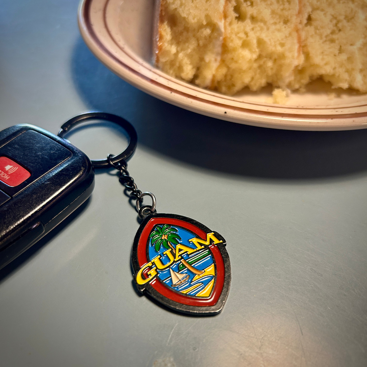 Midnight Modern Guam Seal Key Chain