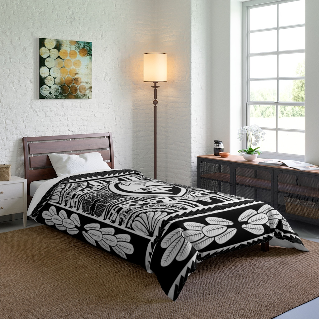 ラグ・カーペット guam rug blanket Modern Guam Seal on Tribal Patterned Comforter - Gerard Aflague