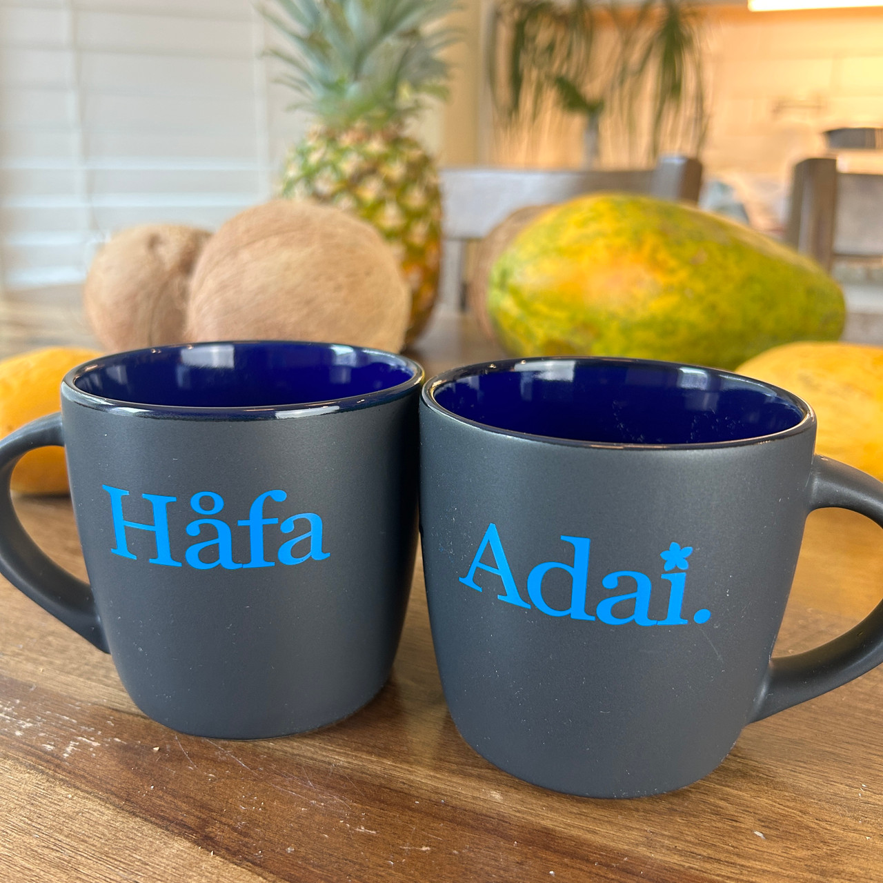 Two-Piece Blue Hafa Adai Mug Set