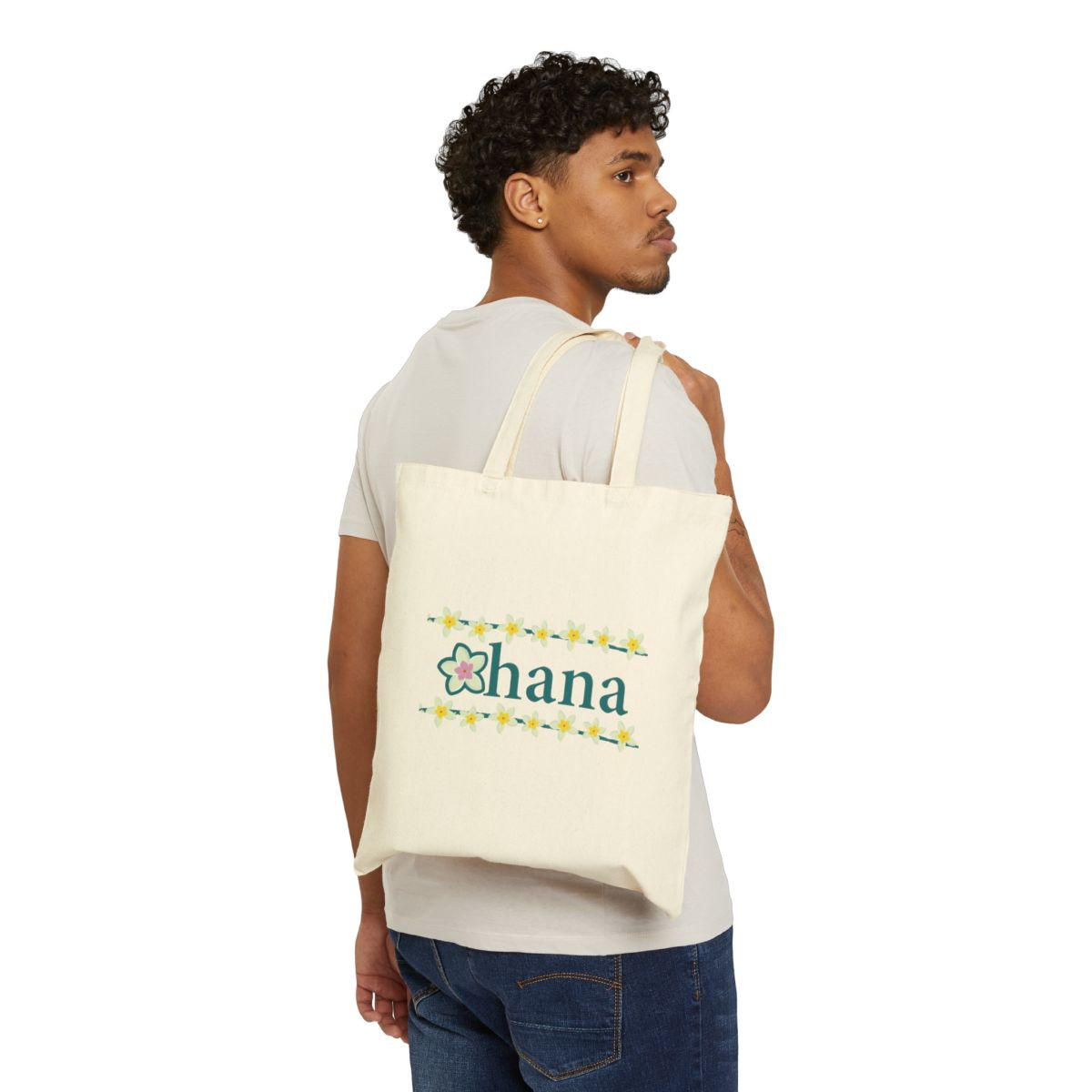 ダルクスポーツ　Ohana ONLYUS Canvas Tote Ohana Hawaiian Cotton Canvas Tote Bag - Gerard Aflague Collection
