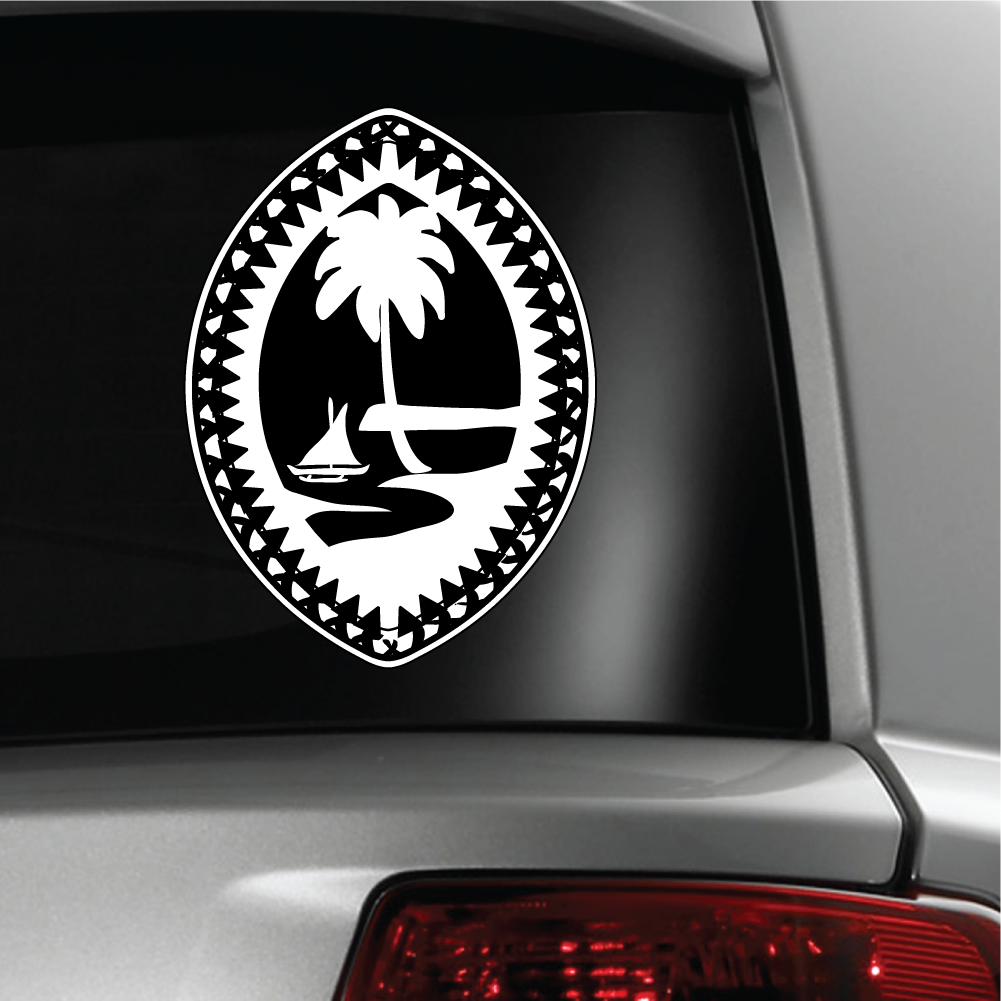 Modern Guam Seal (In Picture) Sticker Decal 7 Inches