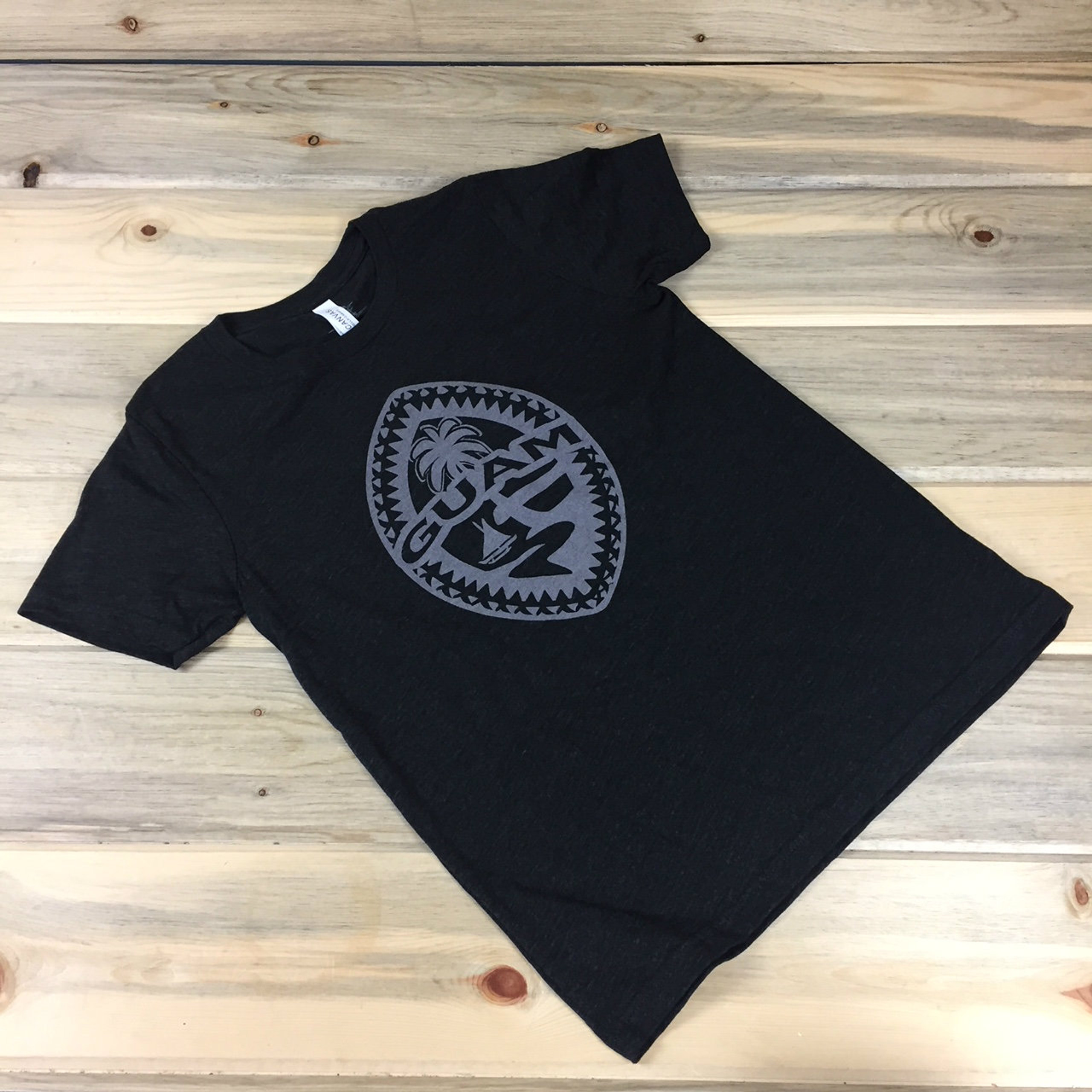 Youth Tribal Guam Seal Charcoal Black Triblend T-Shirt