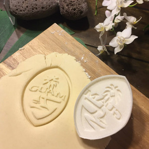Modern Guam Seal Resin Cookie Cutter Stamp - 3.5 inch