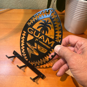 Steel Tribal Guam Seal Key Holder