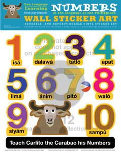 Kid's Wall Art Stickers - Teaching Number in Tagalog - 24"x24"