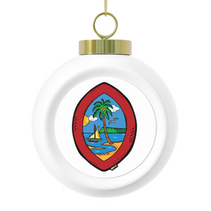 Modern Guam Seal Cartoon Christmas Ball Ornament