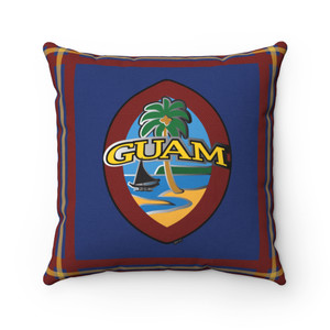 Modern Guam Seal Striped Polyester Square Pillow