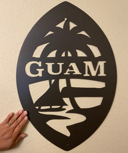 24" Powder Coated Metal Guam Seal Porch Art