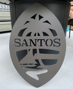 24" Powder Coated Metal SANTOS Island Seal Porch Art