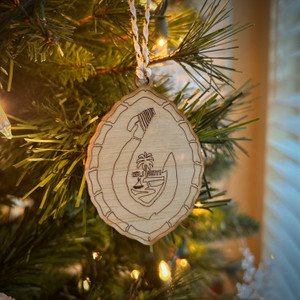 Etched Bamboo Guam Seal Christmas Ornament