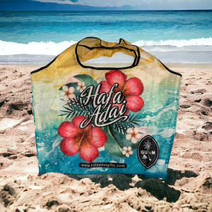 Hibiscus Beach Reusable, Washable Shopping Bag Hibiscus Beach Reusable, Washable Shopping Bag