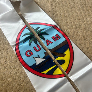 Adult White Guam Seal Graduation Sash  Adult White Guam Seal Graduation Sash