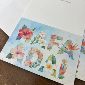 3-pc - Hafa Adai Tropical Flowers Blank Greeting Cards