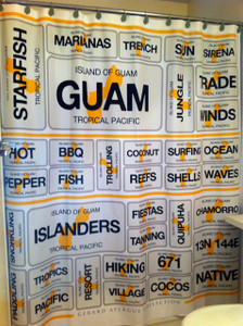 Guam-centric Words Design on Shower Curtain - 69x70 Inches