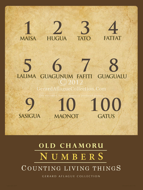 Old Chamoru - Numbers- 18x24 Illustration [FBO]