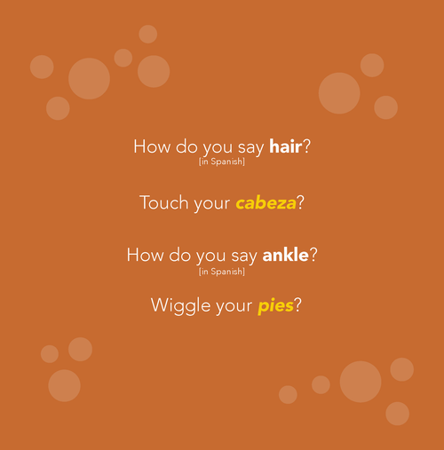 Head, Shoulders, Knees and Toes in Spanish with English Translations