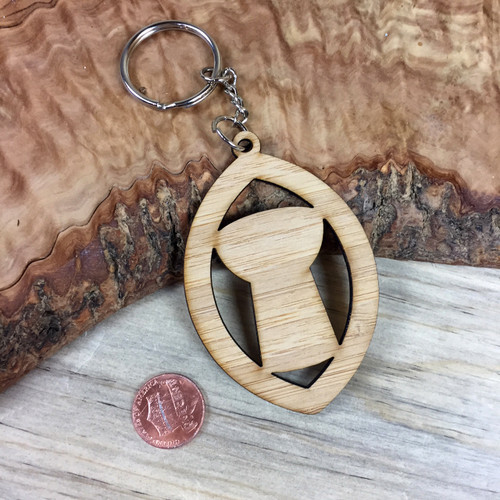 Modern Latte Stone Sling Wood KeyChain