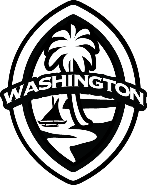 2 Pack Washington Modern Guam Seal Sticker Decal