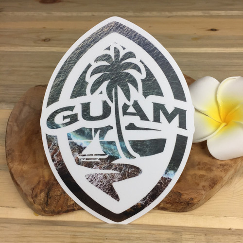 5" Modern Guam Seal Crashing Waves Dope Decal Sticker