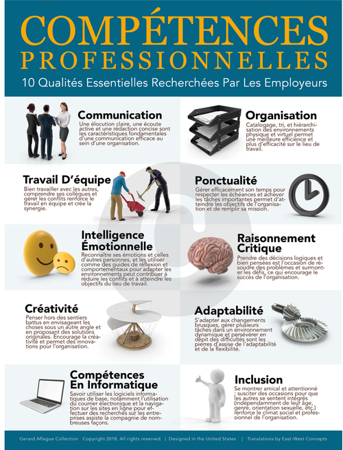 Job Skills Employment Poster in French