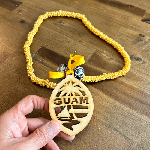 Yellow Shell Guam Seal Graduation and Cultural Lei 