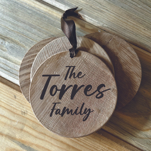 1-pc Personalized Family Name Wood Ornament