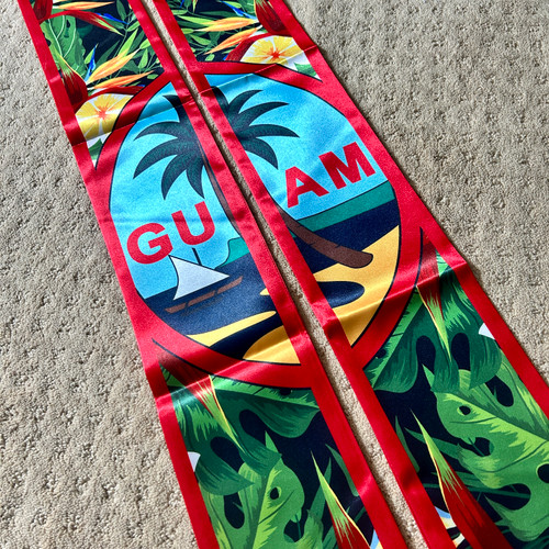 Adult Guam Seal Graduation Sash with Birds of Paradise