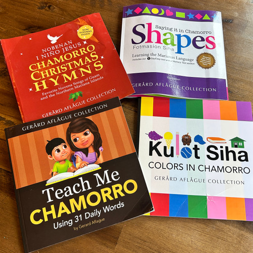Damaged 4-Pc Books - Christmas Hymns, Shapes, Colors, and Sentences in Chamorro