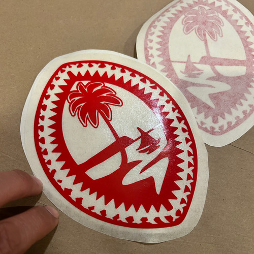Red Guam Tribal Seal Decal - 6x5