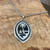 Stainless Steel Tribal Guam Seal Pendant and 20" Braid Chain Necklace