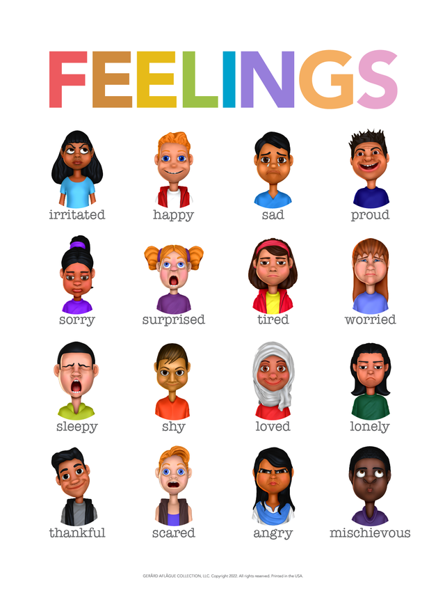 Feelings or Emotions Poster - 18x24
