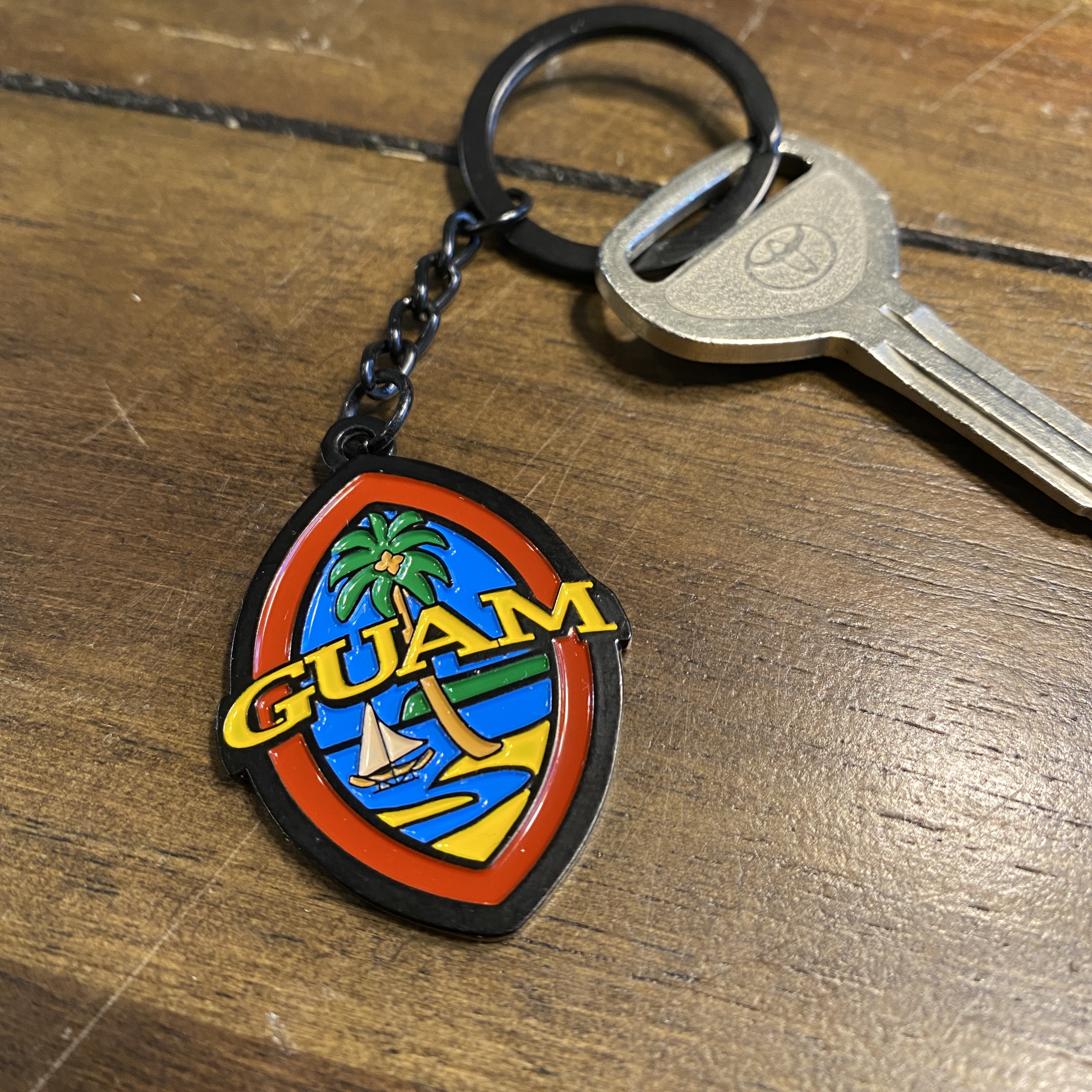 Midnight Modern Guam Seal Key Chain